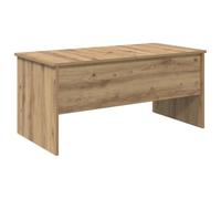 Makastle Table Basse avec Plateau Relevable, Table D'appoint avec 2 Compartiments Cachés pour Salon, Bureau à Domicile, Chêne Artisanal 102x50,5x46,5 cm Bois D'ingénierie