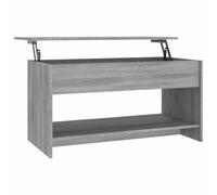 Makastle Table Basse avec Plateau Relevable, Table D'appoint avec Etagère de Rangement et Compartiment Caché pour Bureau, 102x50x52,5 cm Sonoma Gris Bois D'ingénierie