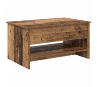 Makastle Table Basse avec Plateau Relevable, Table de Salon avec Etagère de Rangement et Compartiment Caché pour Bureau, Ancien 80x50.5x41.5 cm Bois D'ingénierie