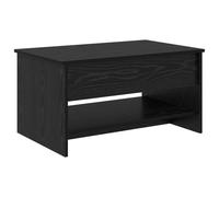 Makastle Table Basse avec Plateau Relevable, Table de Salon avec Etagère de Rangement et Compartiment Caché pour Bureau, Chêne Noir 80x50.5x41.5 cm Bois D'ingénierie