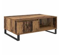 Makastle Table Basse avec Porte et Compartiment Ouvert, Table D'appoint pour Salon, Bureau à Domicile, Chambre à Coucher, Ancien 90x60x35 cm Bois D'ingénierie