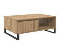 Makastle Table Basse avec Porte et Compartiment Ouvert, Table D'appoint pour Salon, Bureau à Domicile, Chambre à Coucher, Chêne Artisanal 90x60x35 cm Bois D'ingénierie