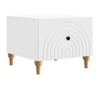 Makastle Table Basse avec Tiroir Arc-en-Ciel 49x50x40 cm Blanc Bois d'Ingénierie pour Salon