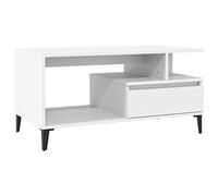 Makastle Table Basse Blanc 90x49x45 cm Bois d'ingénierie