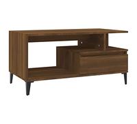 Makastle Table Basse Chêne Marron 90x49x45 cm Bois d'ingénierie
