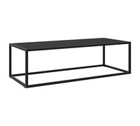 Makastle Table Basse Noir avec Verre Noir 120x50x35 cm