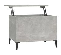 Makastle Table Basse Relevable avec Rangement Caché, Table D'appoint Rectangulaire pour Salon, Bureau, Chambre à Coucher, Gris Béton 60x44,5x45 cm Bois D'ingénierie