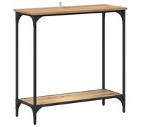 Makastle Table Console avec 2 Étagères, Petite Table de Présentation, Bout de Canapé Fine pour Salon, Couloir, Entrée, Chêne Artisanal 75x30,5x75 cm Bois D'ingénierie