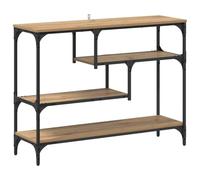 Makastle Table Console avec 4 Étagères, Petite Table de Présentation, Bout de Canapé Fine pour Salon, Couloir, Entrée, Chêne Artisanal 100x30x75 cm Bois D'ingénierie