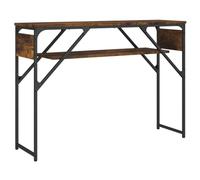 Makastle Table Console avec Espace de Rangement, Table D'entrée, Bout de Canapé pour Salon, Entrée, Couloir, Style Industriel, Chêne Fumé 105x30x75 cm Bois D'ingénierie
