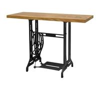 Makastle Table Console avec Machine à Coudre, Petite Table de Présentation, Bout de Canapé pour Couloir, Entrée, Salon, Cadre Métallique, 110x40x75 cm Bois de Suar Massif