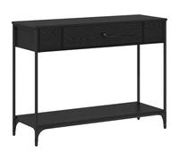 Makastle Table Console Chêne Noir 100 x 34.5 x 75 cm Bois d'ingénierie