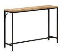 Makastle Table Console Fine, Meuble d'Entrée, Petite Table de Présentation, Bout de Canapé pour Couloir, Entrée, Salon, 110x30x75 cm Bois de Manguier Massif Brut et Fer
