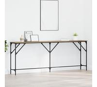 Makastle Table Console Fine, Meuble d'Entrée, Petite Table de Présentation, Bout de Canapé pour Couloir, Entrée, Salon, 200x29x75 cm Chêne Artisan Bois d'ingénierie