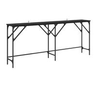 Makastle Table Console Fine, Meuble D'entrée, Petite Table de Présentation, Bout de Canapé pour Couloir, Entrée, Salon, Chêne Noir 180x29x75 cm Bois D'ingénierie