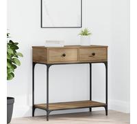 Makastle Table Console, Meuble d'Entrée, Table d'appoint avec 2 Tiroirs et Étagère de Rangement, Convient aux Salon et Couloir, 75x34.5x75 cm Artisan Bois d'ingénierie