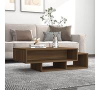 Makastle Table d'Appoint, Bout de Canapé avec Étagère, Table Basse pour Salon Balcon Chambre à Coucher, Chêne Marron 105x55x32 cm Bois d'ingénierie