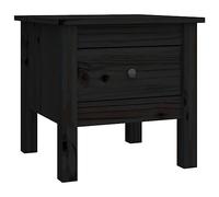 Makastle Table d'appoint Noir 40x40x39 cm Bois Massif de pin