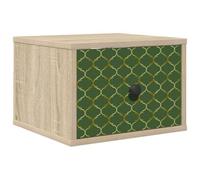 Makastle Table de Chevet Murale Motif Géométrique Émeraude 36x33x25 cm Chêne Sonoma Bois d'Ingénierie pour Chambre à Coucher