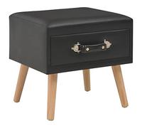 Makastle Table de Chevet Noir 40x35x40 cm Similicuir