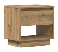 Makastle Table de Nuit avec Cadre en Bois, Table de Chevet avec Tiroir et Compartiment Ouvert pour Salon Chambre, Chêne Artisanal 45 x 34 x 44 cm Bois d'Ingénierie