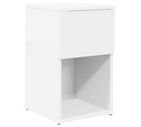Makastle Table de Nuit avec Tiroir et Étagère Ouverte, 29x31,5x49 cm, Blanc, 7,57 kg, Capacité 60 kg, Bois d'Ingénierie, Nettoyage au Chiffon Humide, pour Chambre Bureau Salon, Fabriquée en Chine