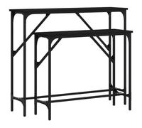 Makastle Tables Console Lot de 2 Noir Bois d'ingénierie
