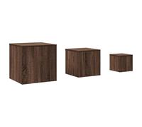 Makastle Tables d'appoint Lot de 3 Chêne Marron Bois d'ingénierie