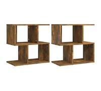 Makastle Tables de Chevet Lot de 2 Chêne fumé 50x30x51,5cm Bois d'ingénierie