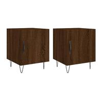 Makastle Tables de Chevet Lot de 2 chêne Marron 40x40x50cm Bois d'ingénierie