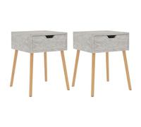 Makastle Tables de Chevet Lot de 2 Gris béton 40x40x56 cm Bois d'ingénierie