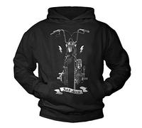 Makaya Bad Seed Sweat Shirt à Capuche Imprime Moto - Custom Bike Chopper - Pull Noir Sweatshirt M
