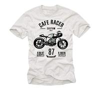 Makaya Cafe Racer T-Shirt - Vintage Custom R100 - Vetement Homme Cadeau Rigolo Blanc Taille S