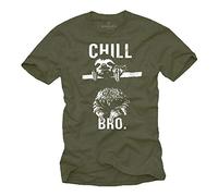 Makaya Cool Swag T-Shirt avec Paresse Chill Bro Vert Homme XXXXXL