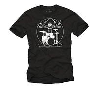 Makaya Da Vinci Musique T-Shirt - Drummer Batterie Batteur - Cadeau Homme Original Noir Grande Taille M