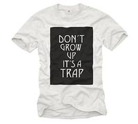 Makaya Geek T-Shirt Homme Don´T Grow UP IT´S A Trap Noir L