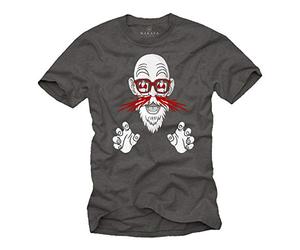 Makaya Manga Anime Tshirt - Master Roshi - Goku Gym Dragon Blood Son Gris XXXXL