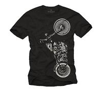 MAKAYA T-shirt Moto Vintage Homme Noir L