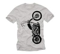 Makaya Original Biker T-Shirt - Custom Motorcycle Davidson Vetement Moto Gris Taille S