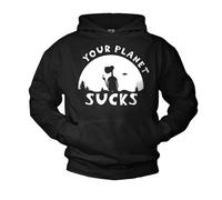 Makaya Pull à Capuche Geek Your Planet Sucks Noir L