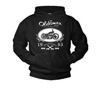 Makaya Pull à Capuche Noir Homme Twin Bobber Motard Chopper S