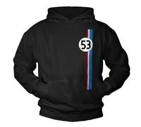 Makaya Pull de Marque Homme Sweat á Capuche Numero 53 Idee Cadeau Anniversaire Sweatshirt Noir XXXL
