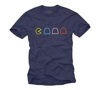 Makaya Retro Gamer Tee Shirt Homme - Idee Cadeau Geek Bleu Taille S