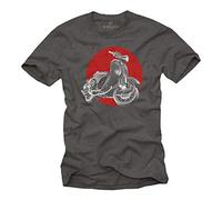 Makaya Retro Tshirt - Tuning Moto - Vintage Scooter Tee Shirt Homme Gris M