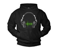 Makaya Sweat a Capuche Casque Musique Noir S