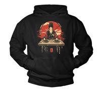 Makaya Sweat à Capuche Homme DJ Hoodie Techno House Électro Tenue Festival Pull avec Capuche Motif Hip Hop Rap Party Disco Imprimé Décontracté Noir XXL