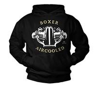 Makaya Sweat à Capuche Homme - Vintage Cafe Racer R100 Sweatshirt Vêtement Moto Cadeau Original Pull Tshirt Noir L
