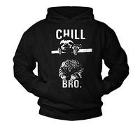 Makaya Sweat à Capuche Humour Drole Paresseux Chill Bro Pull Sweatshirt Homme/Enfant/Femme Cadeau Noir L