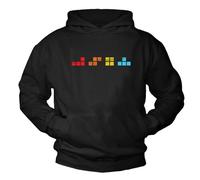 Makaya Sweatshirt Gamer avec Capuche Cool Années 80 Retro Hoodie Motif Vintage Cadeaux Nerd Informatique T-Shirt Hommes Garçons Geek Noir L