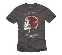 Makaya T-Shirt Casque de Moto GO Fast Or GO Home Gris XXL